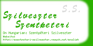 szilveszter szentpeteri business card