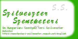 szilveszter szentpeteri business card